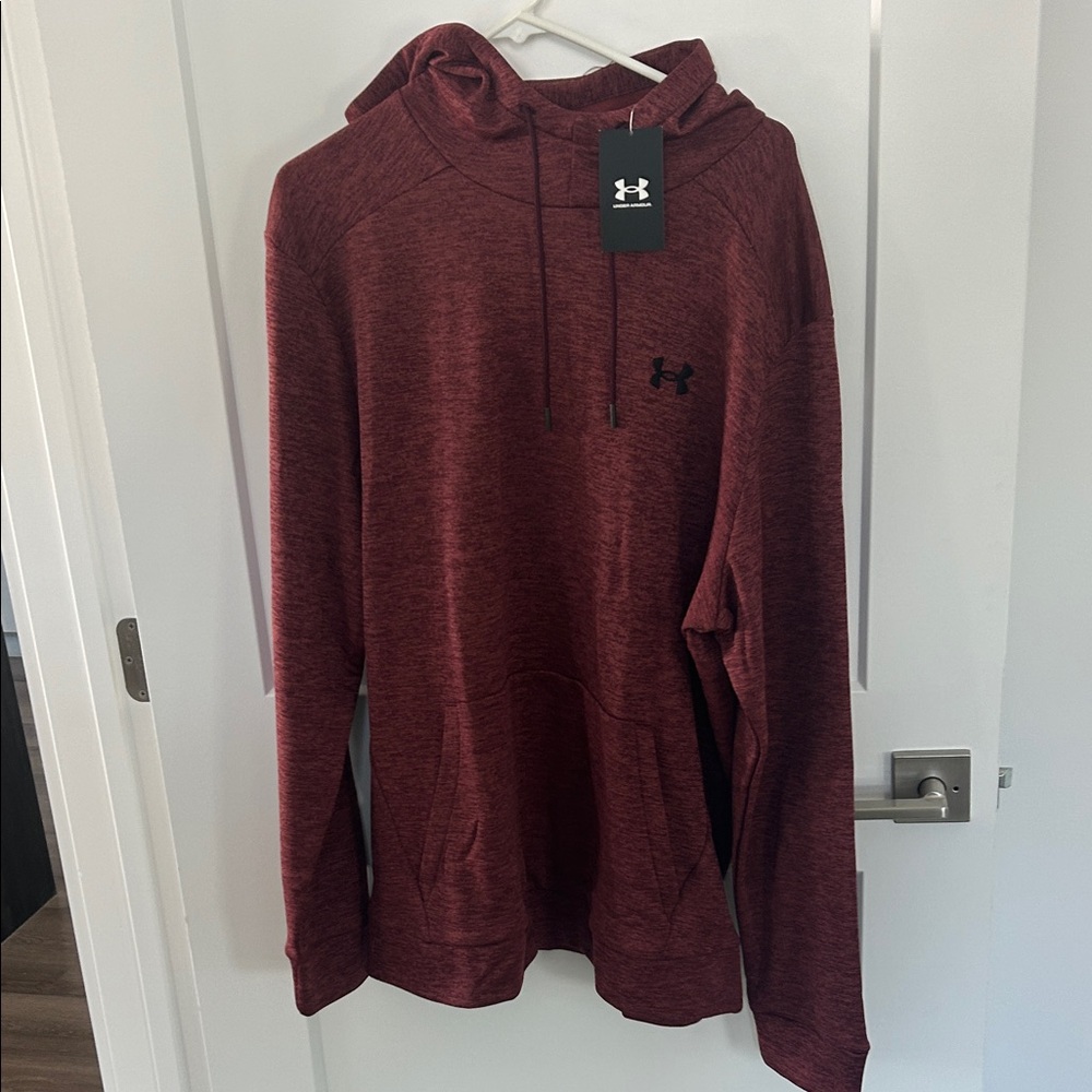 Under Armour Men's Heathered Burgundy Hooded Pullover XL